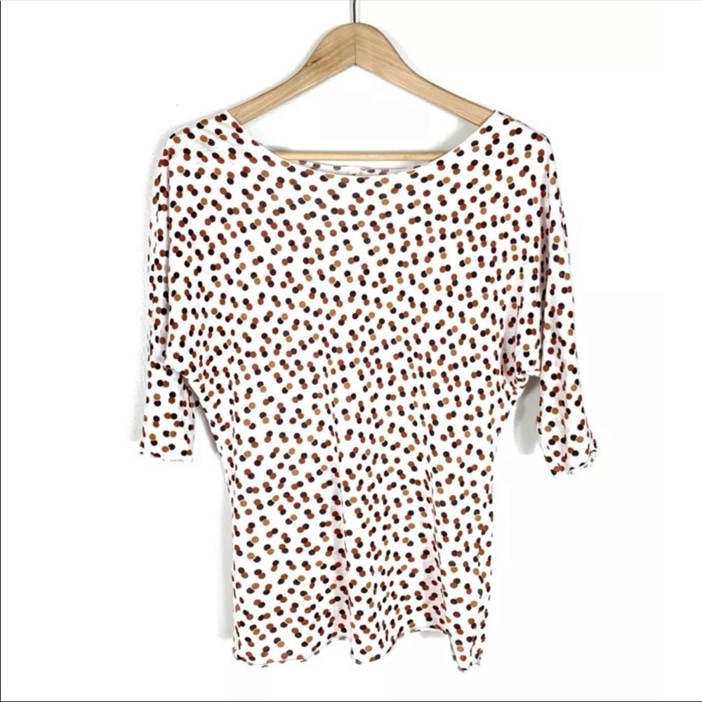 Anthropologie | Tiny Dot Tee Shirt 3/4 Sleeve XS